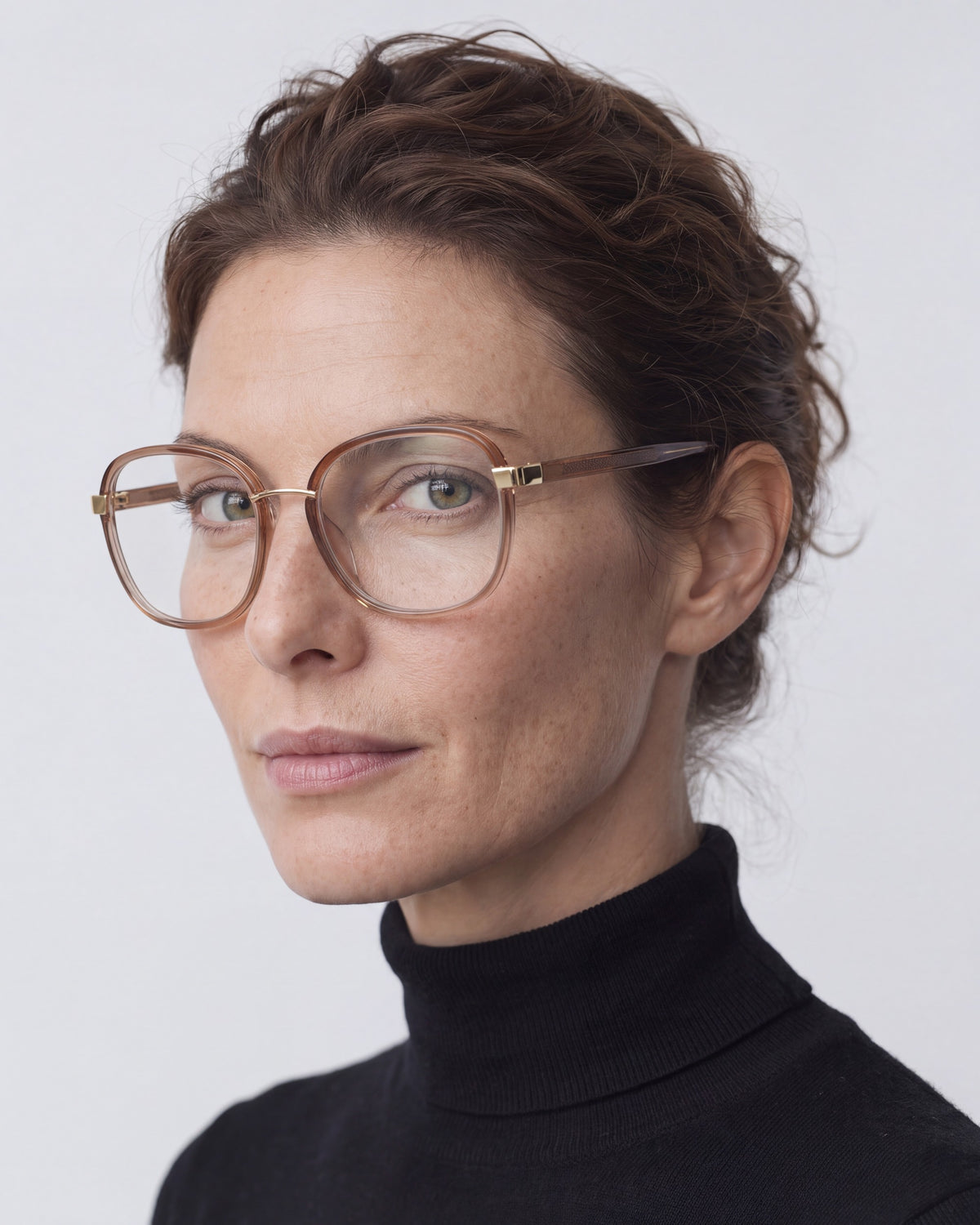 Celine Honey Havana Readers, worn, side