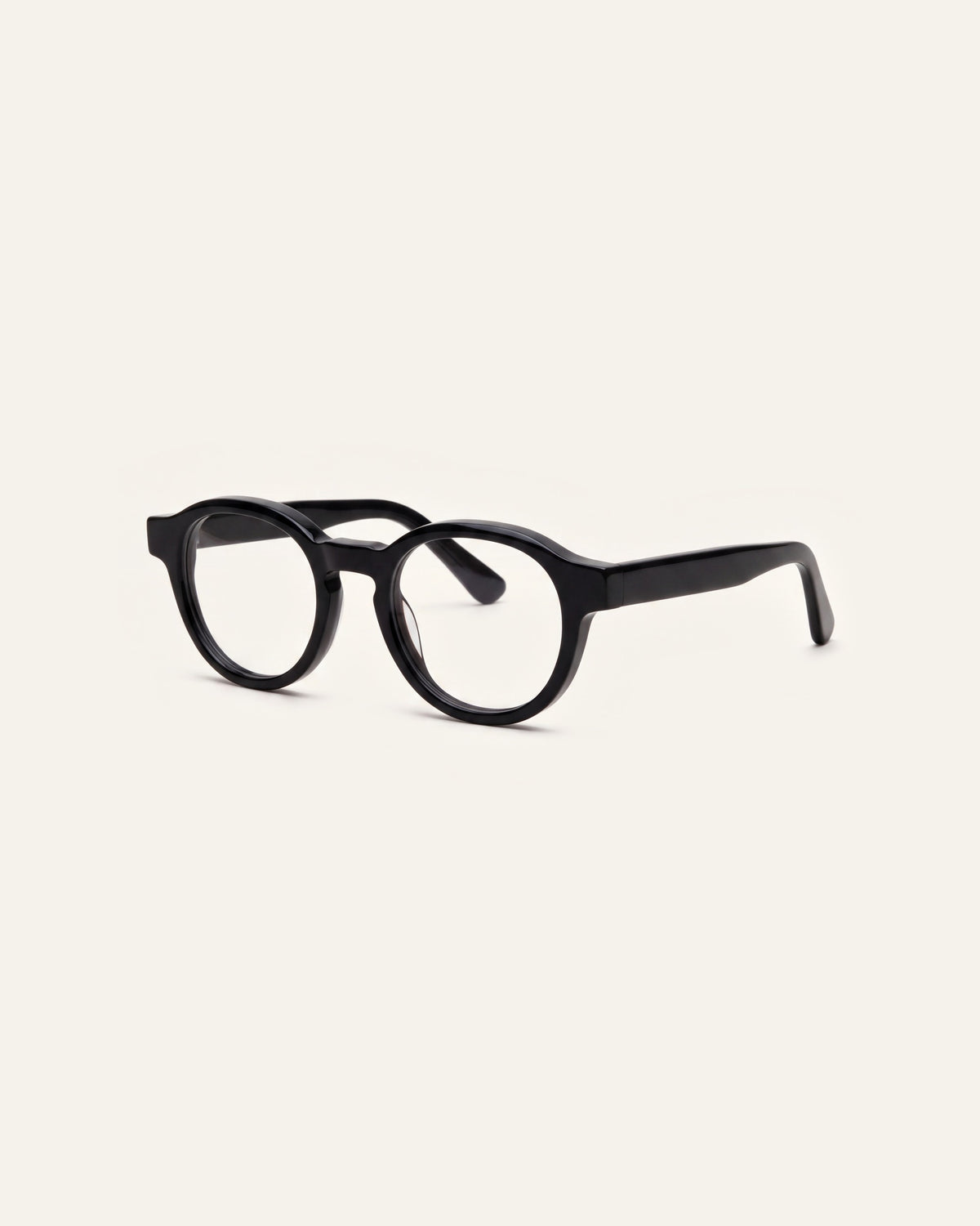 Nora in black, three-quarter view