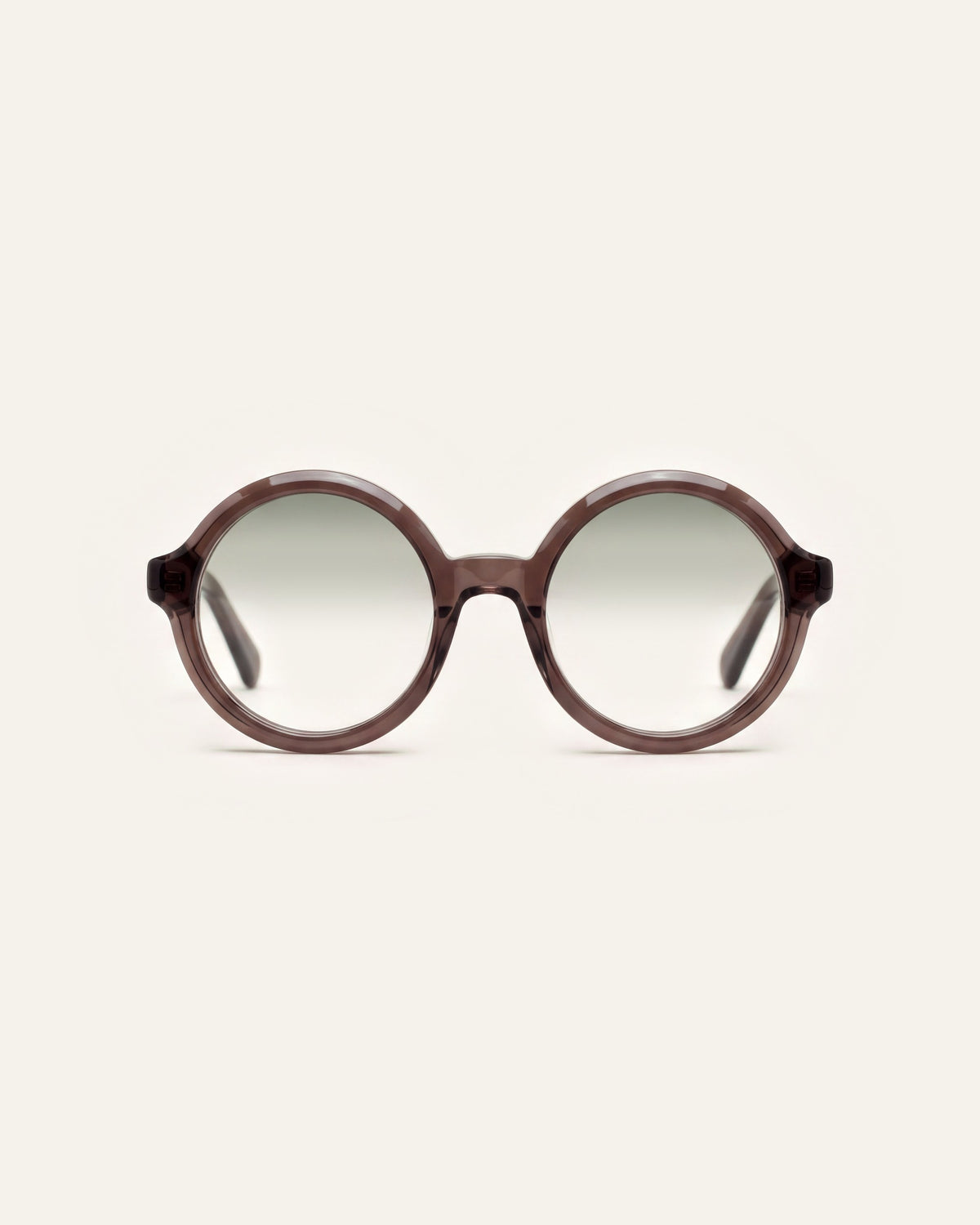 Rakel in dark brown, front, Sage lenses