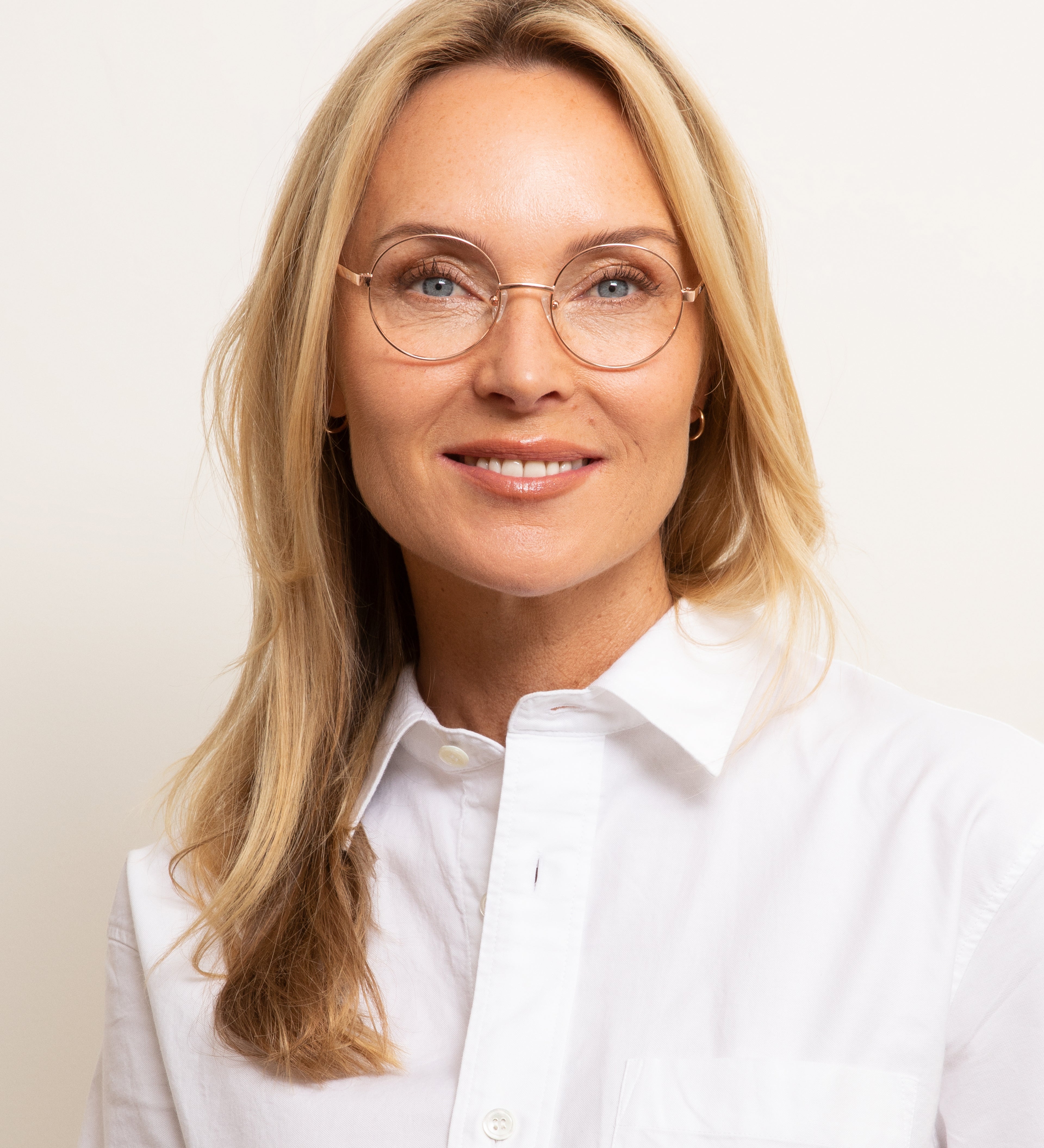 Grace Rose Gold Small Blue Light